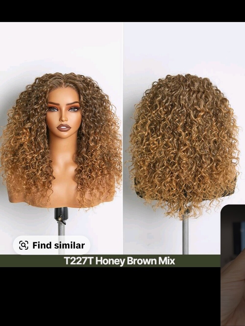 Curly Highlighted Brown Women's Wig - Natural Volume - Picture 3 of 5